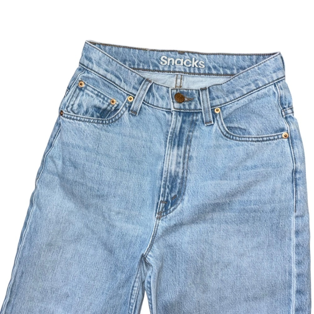 Snacks X Mother Just A Nibble Straight Leg Blue Jeans Womens 24 Western Preppy - Picture 8 of 16